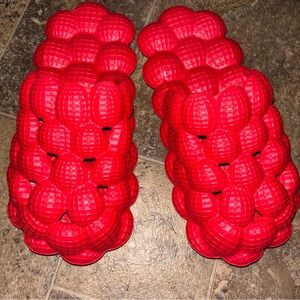 Red Bubble Slide Sandals
